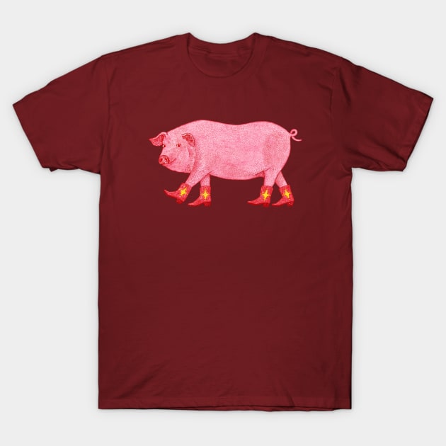 Marjorie the cowgirl pig T-Shirt by AnyoneCanYeehaw